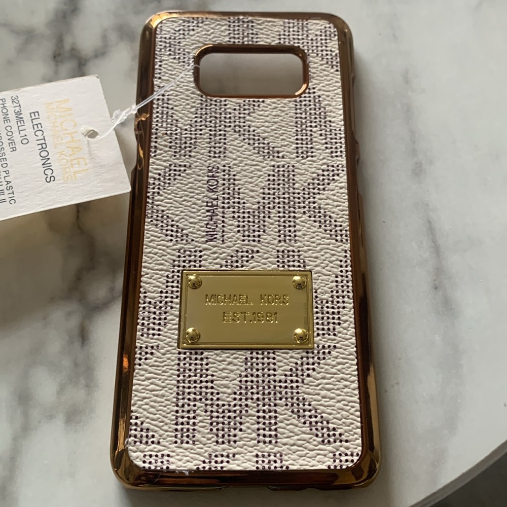 Michael Kors Cream and Gold Designer Phone Case